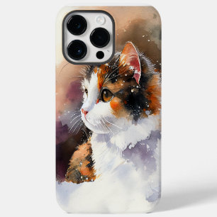 COQUE POUR POUR iPhone 14 PRO MAX BELLE CHATTE CALICO À L'AQUARELLE