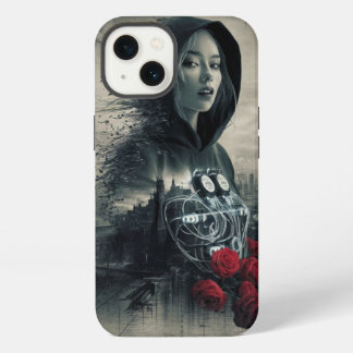 Etui iPhone 13 Belle conception fille avec noir Hoodi iPhone