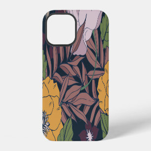 Coque iPhone 12 Belle florale : Motif sans couture Arrière - plan