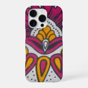 Coque iPhone 16 Pro Belle impression d'art de motif de tissu africain