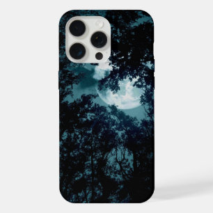 Coque iPhone 15 Pro Max Belle lueur de lune à travers les arbres