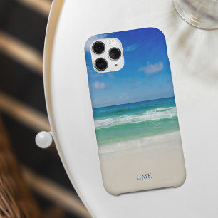Coque Pour iPhone 14 Belle Photographie de plage Monogramme de bord de