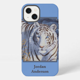 Etui iPhone 13 Belle tigresse blanche aux yeux bleus cristallins