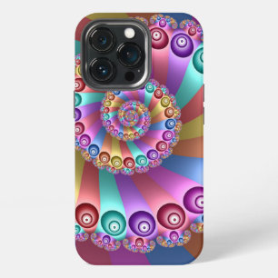 Etui iPhone 13 Pro Belles couleurs de arc-en-ciel Art fractal abstrai