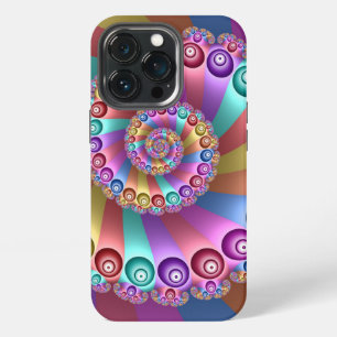 Etui iPhone 13 Pro Belles couleurs de arc-en-ciel Art fractal abstrai
