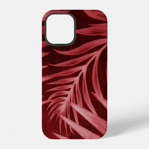 Coque iPhone 12 Belles fleurs abstraites de couleur rose et rouge