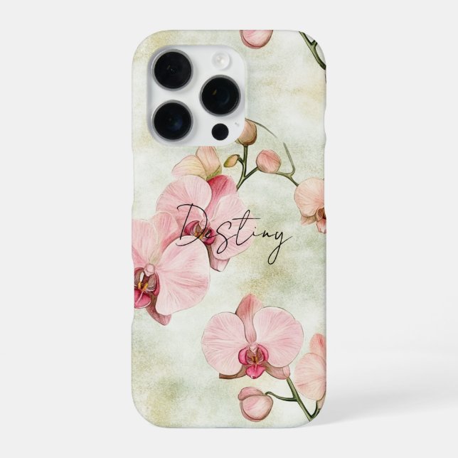 Coque iPhone Belles Orchidées Roses (Verso)