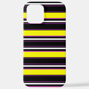 Coque iPhone 12 Pro Max Belles rayures jaunes noirs