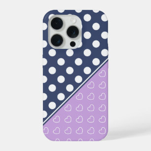 Coque iPhone 15 Pro Belles Tons De Bleu Et Pois De Lavande