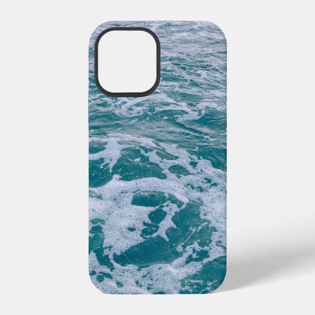 Coque iPhone Belles vagues de marbre de mer texturehipster, fon (Verso)