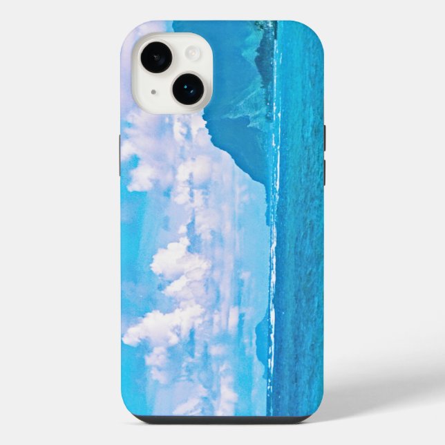 Coque iPhone Belles vagues turquoise de l'océan (Verso)