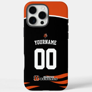 Coque iPhone 16 Pro Max Bengale Personnalisé Jersey Football Américain