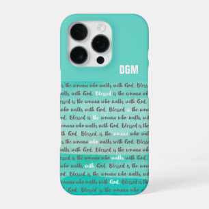 Coque iPhone 16 Pro Bénie est la Femme qui Marche avec Dieu Sarcelle