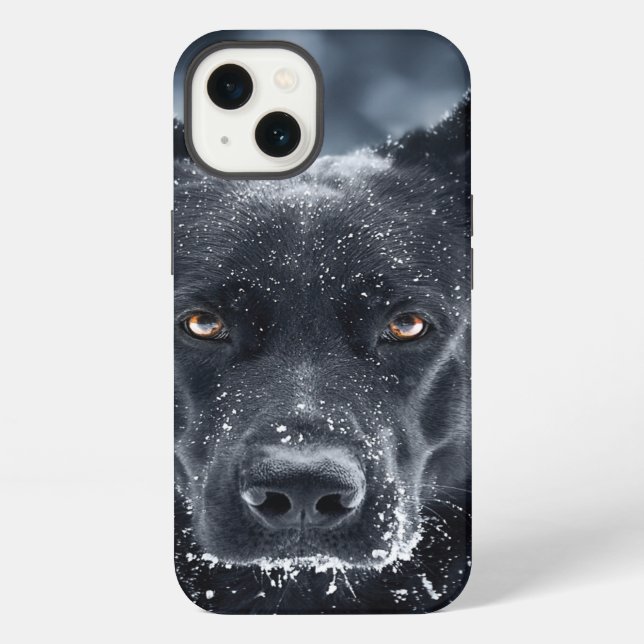 Coque iPhone Berger allemand noir (Verso)