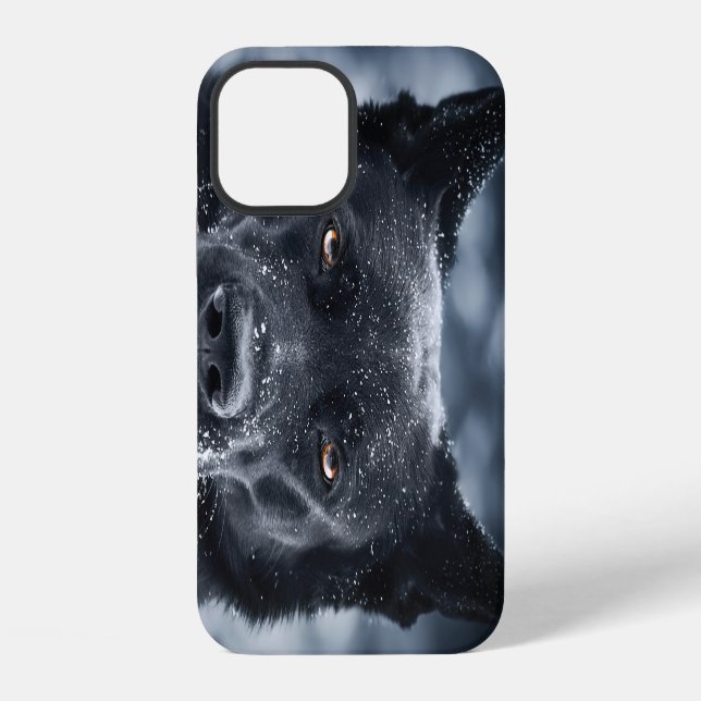 Coque iPhone Berger allemand noir (Verso)