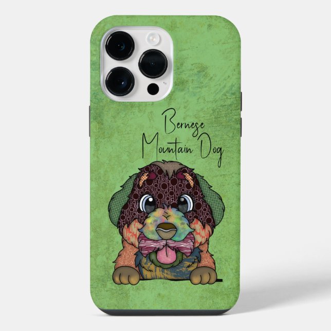 Coque iPhone Bernese Mountain Dog visage laid (Verso)