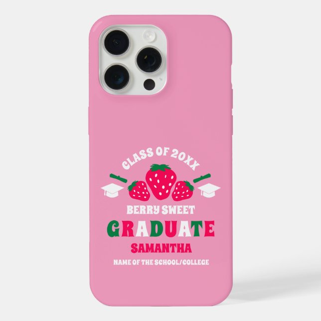 Coque iPhone Berry fraise Douce Graduation (Verso)