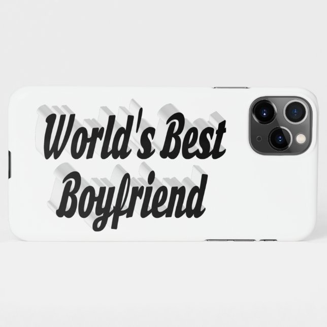 Coque iPhone Best Boyfriend texte 3d noir (Dos Horizontal)