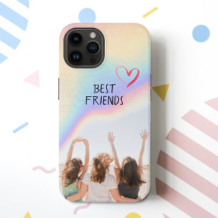 Coque Pour iPhone 14 Best Friends Besties Photo Arc-en-ciel coloré