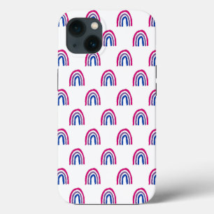 Etui iPhone 13 Bi Bisexual Pride Crayon Peint Arc-en-ciel