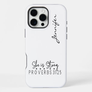 Coque iPhone 16 Pro Max Bible Moderne Minimaliste Verset B&W Proverbs iPho