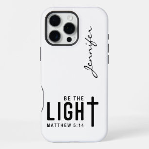 Coque iPhone 16 Pro Max Bible Moderne Minimaliste Verset Matthieu 5:14 iPh