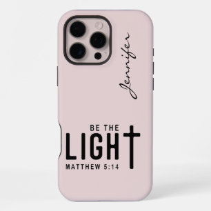 Coque iPhone 16 Pro Max Bible Verset Matthew 5:14 iPhone Rose Pâle