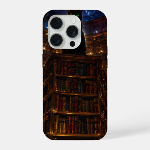 Coque iPhone 15 Pro "Bibliothèque de Minuit Chat