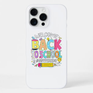 Coque iPhone 16 Pro Max Bienvenue au retour à l'école Joyeux premier jour