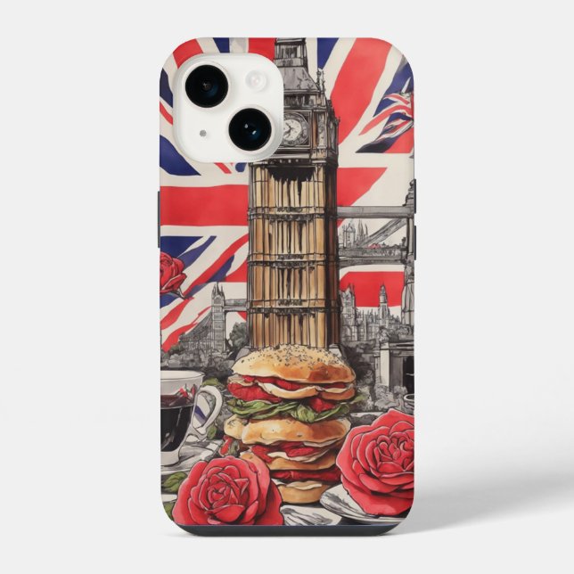 Coque iPhone Big Ben et la Rose d'Angleterre 1 (Verso)