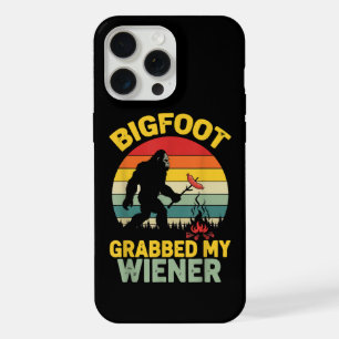 Coque iPhone 15 Pro Max Big Foot a attrapé mon hot dog drôle de Sasquatch