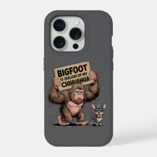 Coque iPhone 15 Pro Bigfoot est jaloux de mon Chihuahua