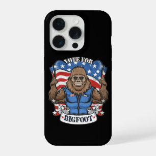 Coque iPhone 15 Pro Bigfoot pour le Président Drapeau USA Élection 202