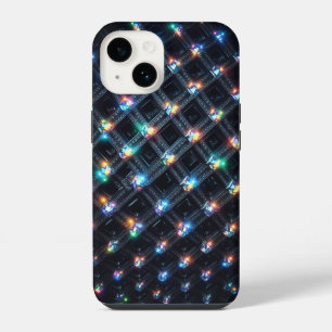Coque Pour iPhone 14 Bijou géométrique en grille 3D de luxe multicolore