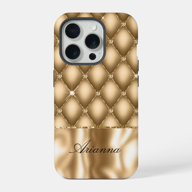 Coque iPhone Bijou Glitzy Glam Or (Verso)
