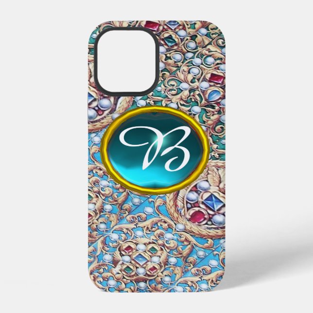 COQUE iPhone BIJOUX ANCIENS,GEMMES,PERLES,MONOGRAMME D'ANGES (Verso)