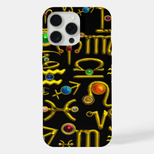 COQUE iPhone 15 PRO MAX BIJOUX D'ANNIVERSAIRE DU ZODIAQUE EN OR, PIERRES P