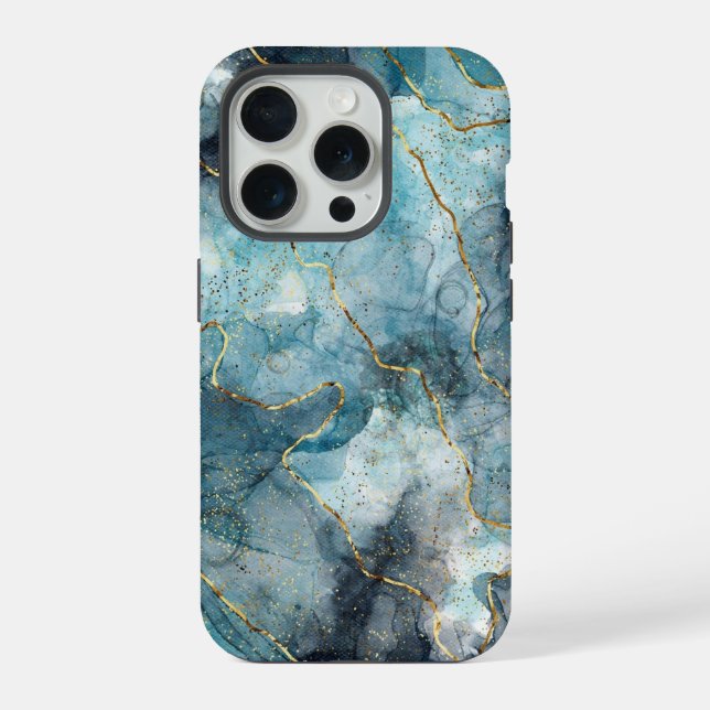 Coque iPhone Billes d'Or Vert (Verso)