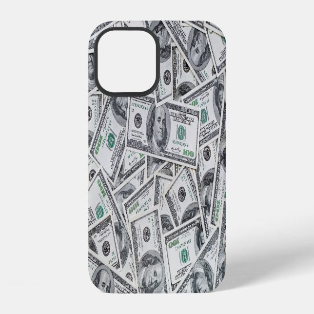 Coque iPhone Billets de 100 dollars en arrière-plan. (Verso)