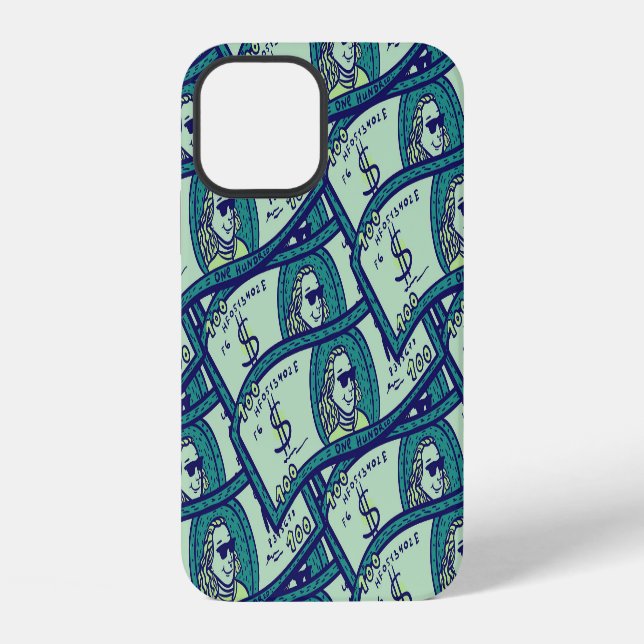 Coque iPhone Billets de dollar : motif d'argent transparent (Verso)