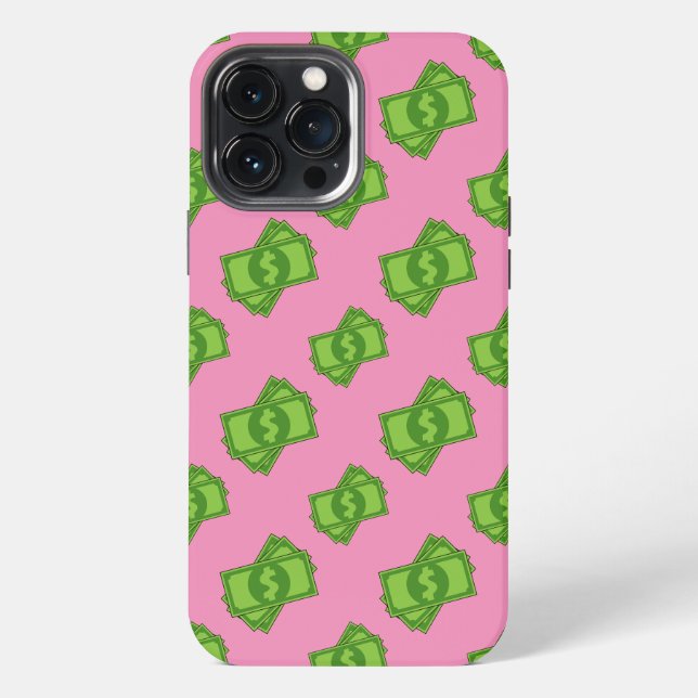 Coque iPhone Billets de dollars en argent de dessin animé (Verso)