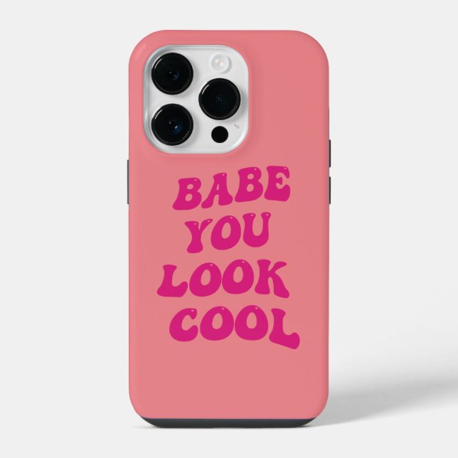 Coque iPhone bimbo vous avez l'air cool rose italien Script mod (Verso)