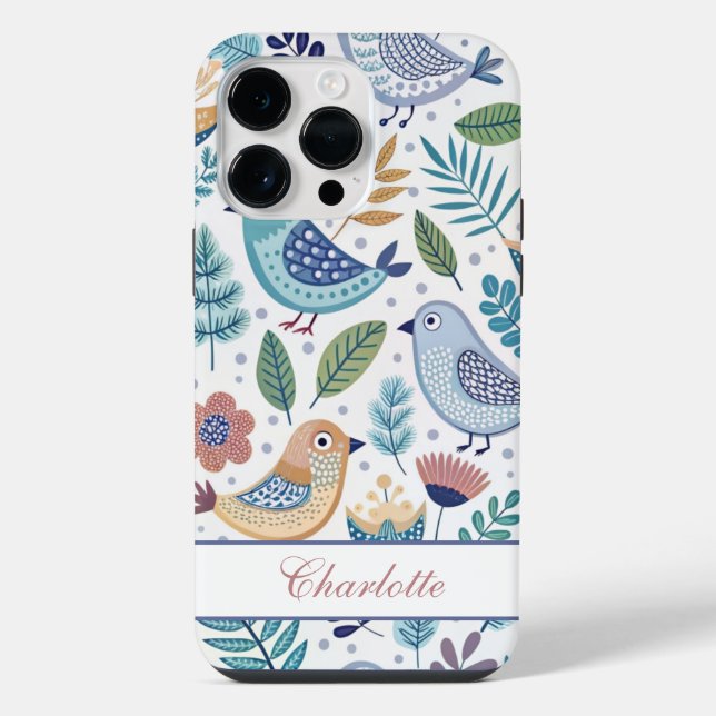 Coque iPhone Bird Botanical Perzonalized (Verso)