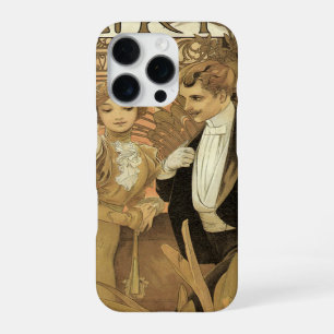 Coque iPhone 16 Pro Biscuits Flirt Art Nouveau Vintage, Alphonse Mucha