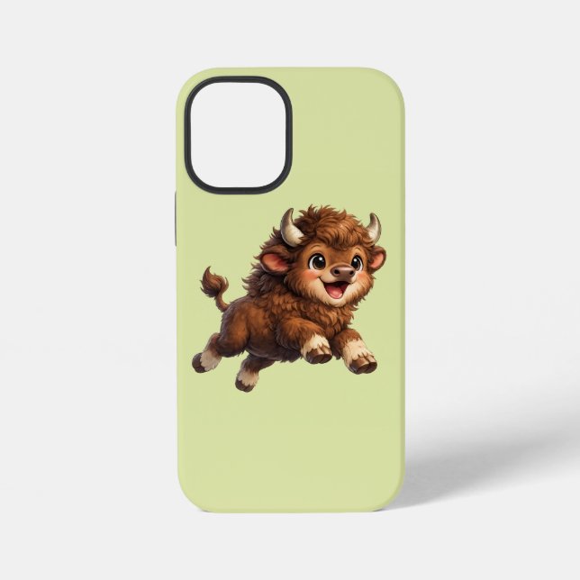 Coque iPhone Bison Adorable Jouant avec Joie  (Verso)