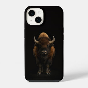 Coque Pour iPhone 14 Bison américain Noir 4 Luxe iPhone 14 Mate