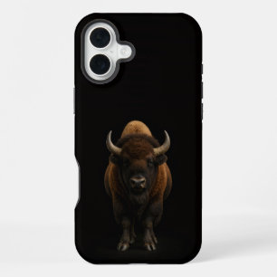 Coque iPhone 16 Plus Bison américain Noir 4 Luxe iPhone 16 Plus