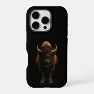 Coque iPhone 16 Pro Bison américain Noir 4 Luxe iPhone 16 Pro