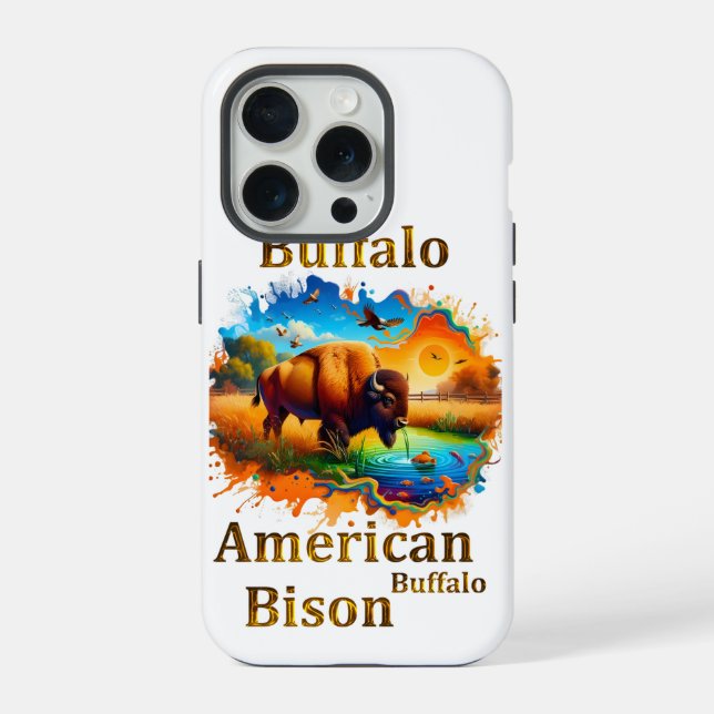 Coque iPhone Bison de Buffalo américain (Verso)