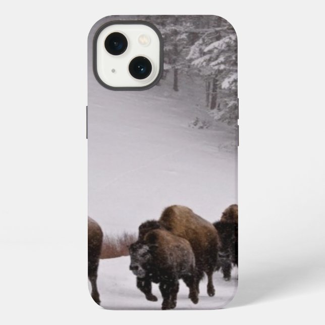 Coque iPhone Bison in Winter (Verso)